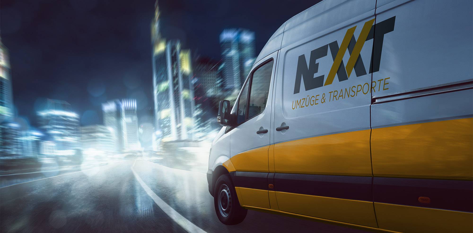 Lieferwagen der Firma Nexxt Umzüge & Transporte Mecklenburg Vorpommern für Ihren Umzug, Transport, oder Ihre Räumung