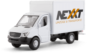 Bild eines Umzugstransporter mit Firmenbeschriftung